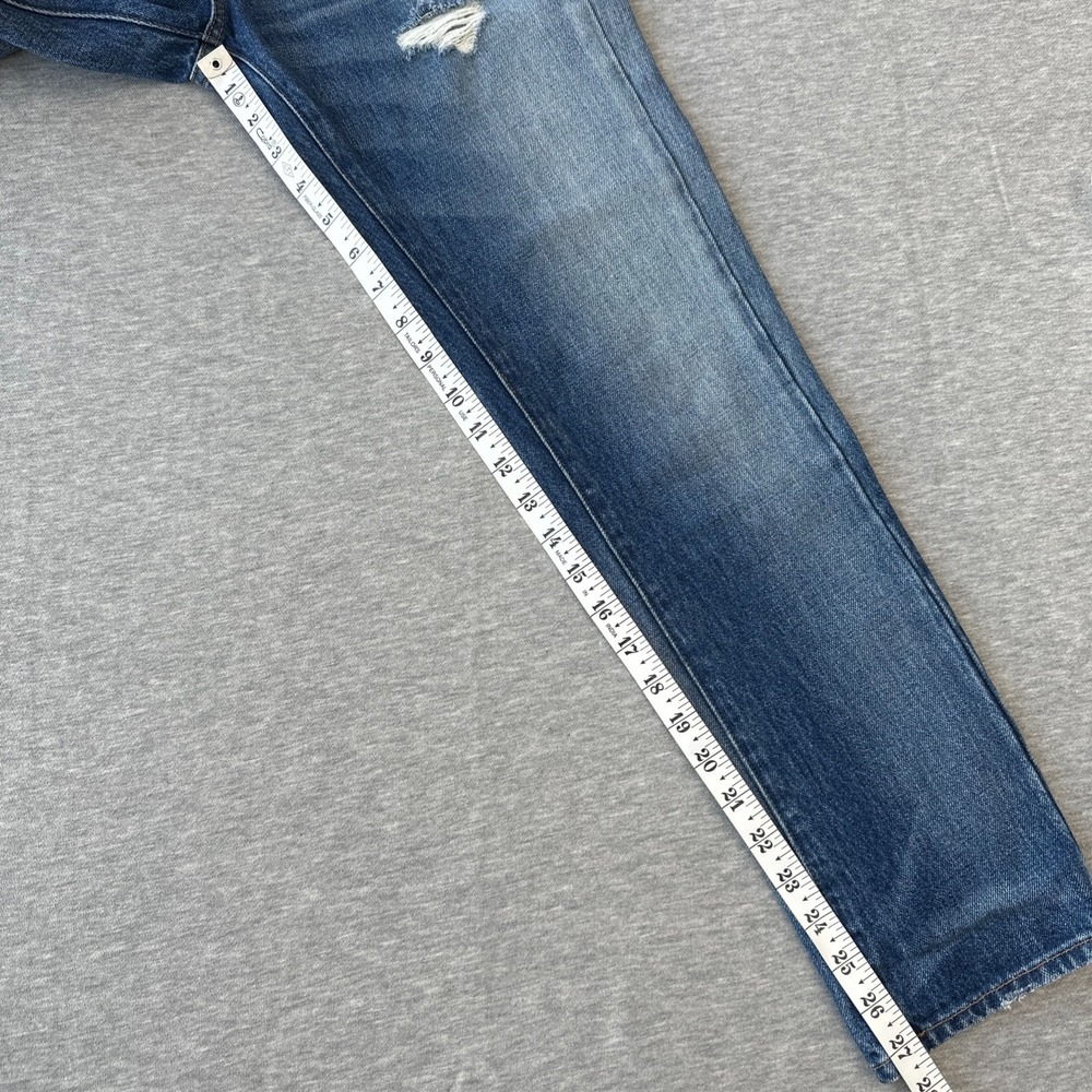Current Elliott The Slouchy Skinny Jeans Zephyr Destroy Blue W24 Made in USA - Picture 14 of 16